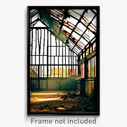 Pixel Art Poster - Tattered Conservatory (8 Bit Psychedelic Video Game Print)