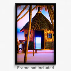 Pixel Art Poster - Coarse Hut (8 Bit Psychedelic Trippy Weird Video Game Print)