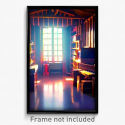 Pixel Art Poster - Small Retreat (8 Bit Psychedelic Trippy Video Game Print)