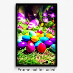 Pixel Art Poster - Authentic Easter Eggs (8 Bit Psychedelic Video Game Print)