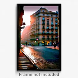 Pixel Art Poster - Haunting Spanish City (8 Bit Psychedelic Video Game Print)
