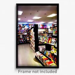 Pixel Art Poster - Alive Comic Book Store (8 Bit Psychedelic Video Game Print)
