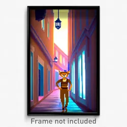 Pixel Art Poster - Tan Mews (8 Bit Psychedelic Trippy Weird Video Game Print)