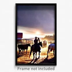 Pixel Art Poster - Bustling Ranch (8 Bit Psychedelic Trippy Video Game Print)
