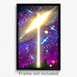 Pixel Art Poster - Polished Galaxy Battle (8 Bit Psychedelic Video Game Print)