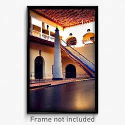 Pixel Art Poster - Creative Spanish Architecture (8 Bit Video Game Print)