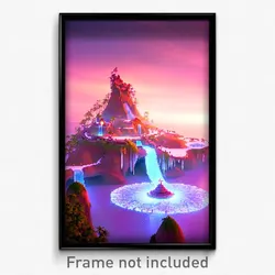 Pixel Art Poster - Frozen Exotic Island (8 Bit Psychedelic Video Game Print)