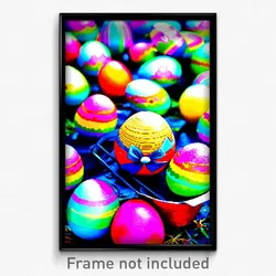 Pixel Art Poster - Elaborate Easter Eggs (8 Bit Psychedelic Video Game Print)