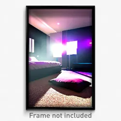 Pixel Art Poster - Sharp Bedroom (8 Bit Psychedelic Trippy Video Game Print)
