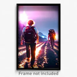 Pixel Art Poster - Distant Backpack (8 Bit Psychedelic Trippy Video Game Print)