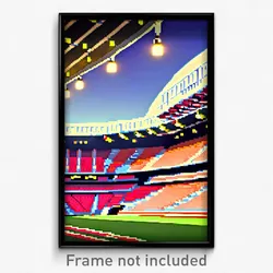 Pixel Art Poster - Quaint Stadium (8 Bit Psychedelic Trippy Video Game Print)