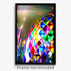 Pixel Art Poster - Colorful Glass (8 Bit Psychedelic Trippy Video Game Print)
