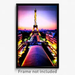 Pixel Art Poster - Majestic Paris (8 Bit Psychedelic Trippy Video Game Print)