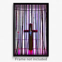 Pixel Art Poster - Wire Frame Glitchy Chapel (8 Bit Video Game Print)