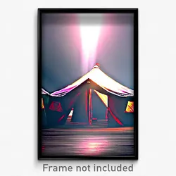 Pixel Art Poster - Deadly Tent (8 Bit Psychedelic Trippy Weird Video Game Print)