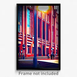 Pixel Art Poster - Realistic Barcelona (8 Bit Psychedelic Video Game Print)