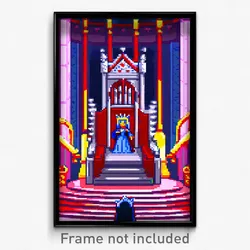 Pixel Art Poster - Curvy Throne Room (8 Bit Psychedelic Trippy Video Game Print)