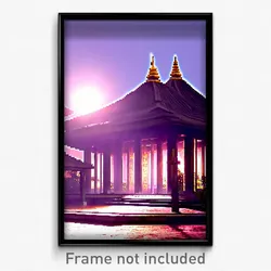 Pixel Art Poster - Neglected Temple (8 Bit Psychedelic Trippy Video Game Print)