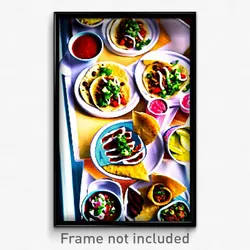 Pixel Art Poster - All Over The Place Tacos (8 Bit Psychedelic Video Game Print)