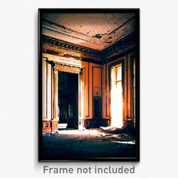 Pixel Art Poster - Abandoned Treasury (8 Bit Psychedelic Video Game Print)