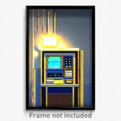 Pixel Art Poster - Fluid Hutch (8 Bit Psychedelic Trippy Weird Video Game Print)