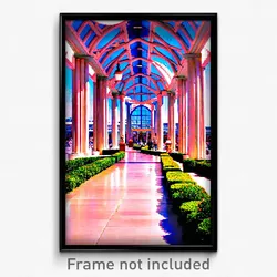 Pixel Art Poster - Grand Walkway (8 Bit Psychedelic Trippy Video Game Print)