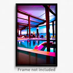 Pixel Art Poster - Busy Pool (8 Bit Psychedelic Trippy Weird Video Game Print)