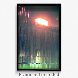 Pixel Art Poster - Wire Frame Glitchy Asylum (8 Bit Video Game Print)