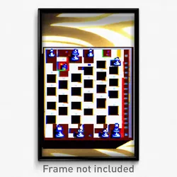 Pixel Art Poster - Cool Chess Board (8 Bit Psychedelic Trippy Video Game Print)