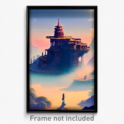 Pixel Art Poster - Elaborate Plateau (8 Bit Psychedelic Trippy Video Game Print)