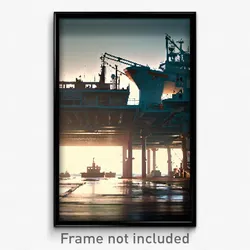 Pixel Art Poster - Captivating Shipyard (8 Bit Psychedelic Video Game Print)