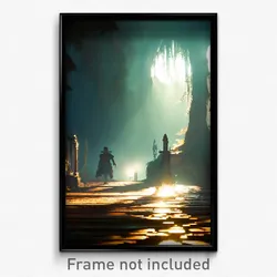 Pixel Art Poster - Haunted Moor (8 Bit Psychedelic Trippy Video Game Print)