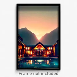 Pixel Art Poster - Buoyant Lodge (8 Bit Psychedelic Trippy Video Game Print)
