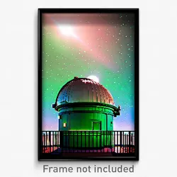 Pixel Art Poster - Green Observatory (8 Bit Psychedelic Trippy Video Game Print)