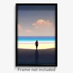Pixel Art Poster - Brilliant Beach (8 Bit Psychedelic Trippy Video Game Print)