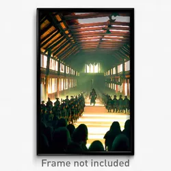 Pixel Art Poster - Frightening Longhouse (8 Bit Psychedelic Video Game Print)