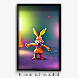 Pixel Art Poster - Wiry Rabbit (8 Bit Psychedelic Trippy Weird Video Game Print)
