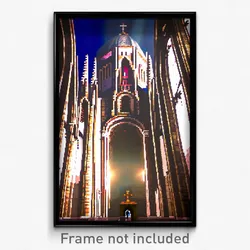 Pixel Art Poster - Colossal Cathedral (8 Bit Psychedelic Video Game Print)