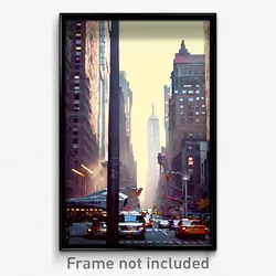 Pixel Art Poster - Immaculate New York (8 Bit Psychedelic Video Game Print)
