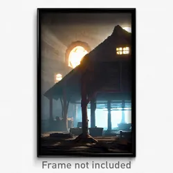 Pixel Art Poster - Drab Hovel (8 Bit Psychedelic Trippy Weird Video Game Print)