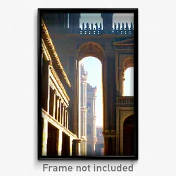 Pixel Art Poster - Gigantic Historical Architecture (8 Bit Video Game Print)