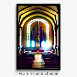 Pixel Art Poster - Meager Synagogue (8 Bit Psychedelic Trippy Video Game Print)