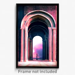 Pixel Art Poster - Dramatic Arch (8 Bit Psychedelic Trippy Video Game Print)