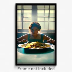 Pixel Art Poster - Harmonious Spaghetti (8 Bit Psychedelic Video Game Print)
