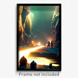 Pixel Art Poster - Dim Grotto (8 Bit Psychedelic Trippy Weird Video Game Print)