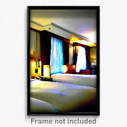 Pixel Art Poster - Unwelcoming Hotel Room (8 Bit Psychedelic Video Game Print)