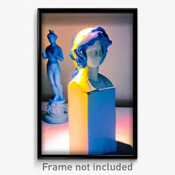 Pixel Art Poster - Light Blue Statue (8 Bit Psychedelic Trippy Video Game Print)