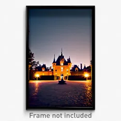 Pixel Art Poster - Frightening Chateau (8 Bit Psychedelic Video Game Print)