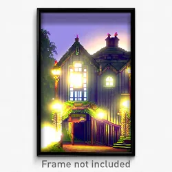 Pixel Art Poster - Faraway Manor (8 Bit Psychedelic Trippy Video Game Print)