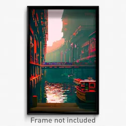 Pixel Art Poster - Original Port (8 Bit Psychedelic Trippy Video Game Print)